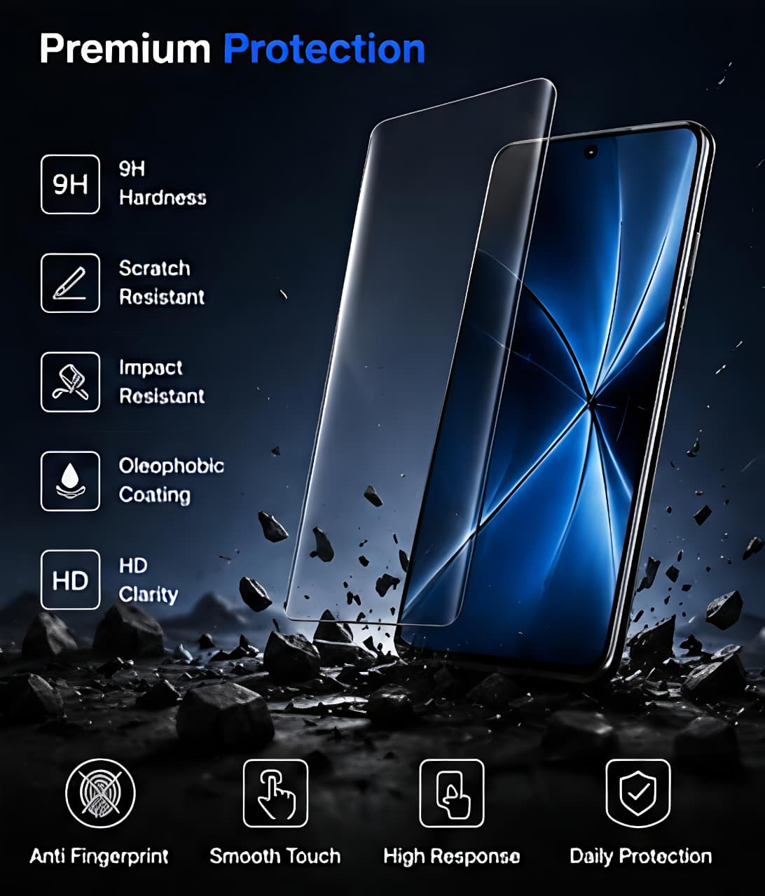 Evara Edge To Edge Tempered Glass for Oneplus 11 5G 3d Advanced Curved Screen Protector Guard with Free easy Installation Kit (Pack of 1) 2 Evara Edge To Edge Tempered Glass for Oneplus 11 5G 3d Advanced Curved Screen Protector Guard with Free easy Installation Kit (Pack of 1) - Image 2