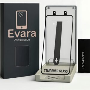 Evara Edge To Edge Tempered Glass for Oneplus 12 5G 3d Advanced Curved Screen Protector Guard with Free easy Installation Kit (Pack of 1)